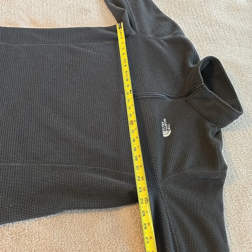 The North Face Mens Fleece Jacket Gray Textured 1/4 Zip Long Sleeve Mock Neck XL
